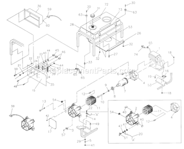 Part Location Diagram of B4349GS Generac DECAL, PNL, CNTRL, 5000
